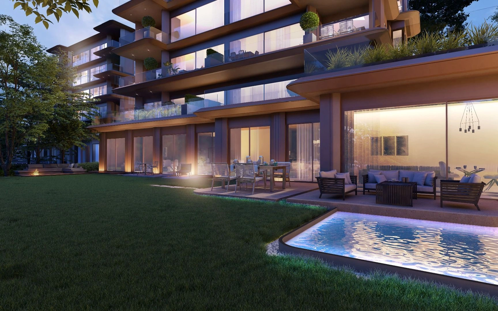 Complejo residencial lujoso con áreas verdes en Estambul