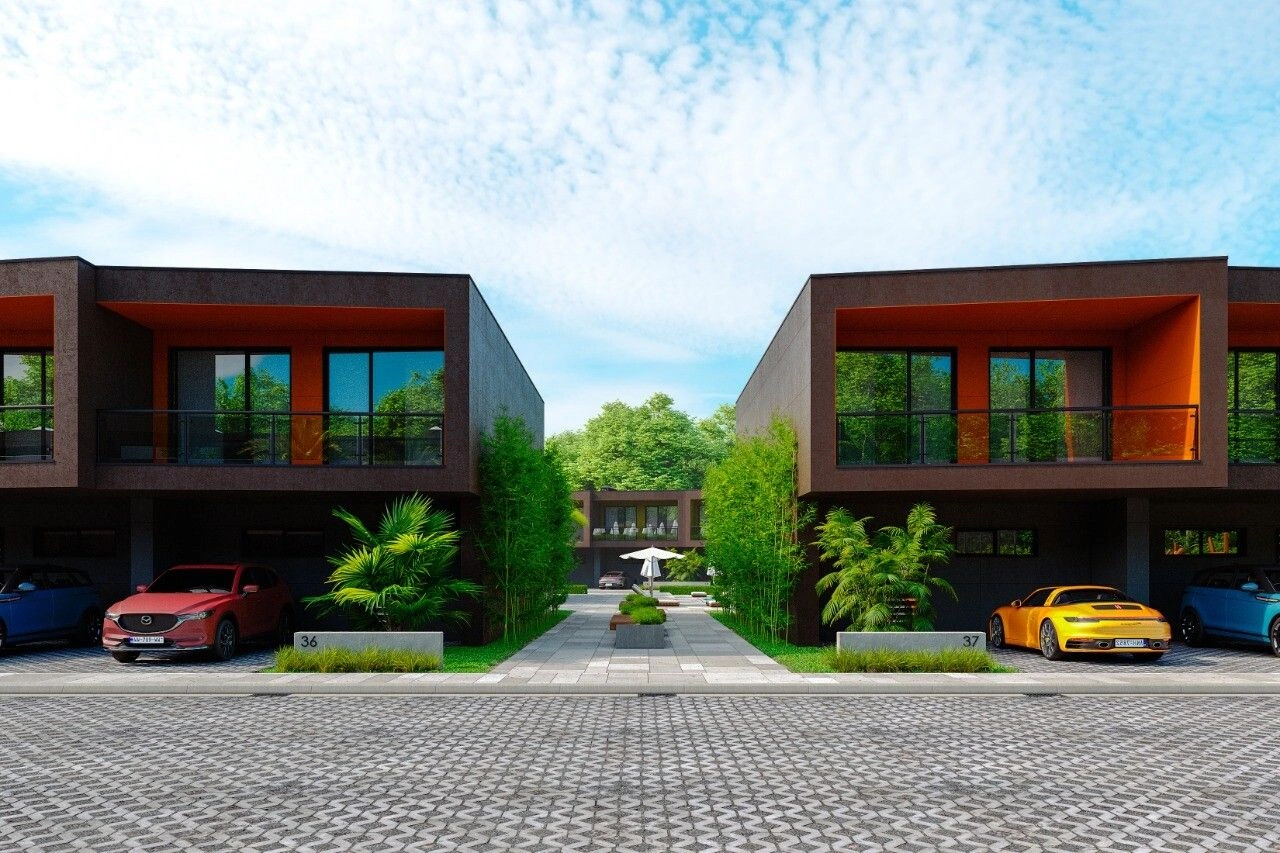 A unique club complex of two-level townhouses