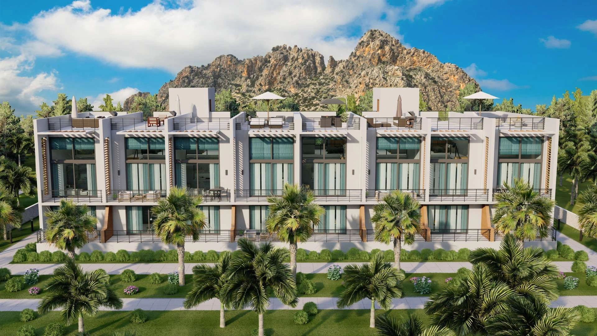 Gated complex of luxury apartments in the Esentepe