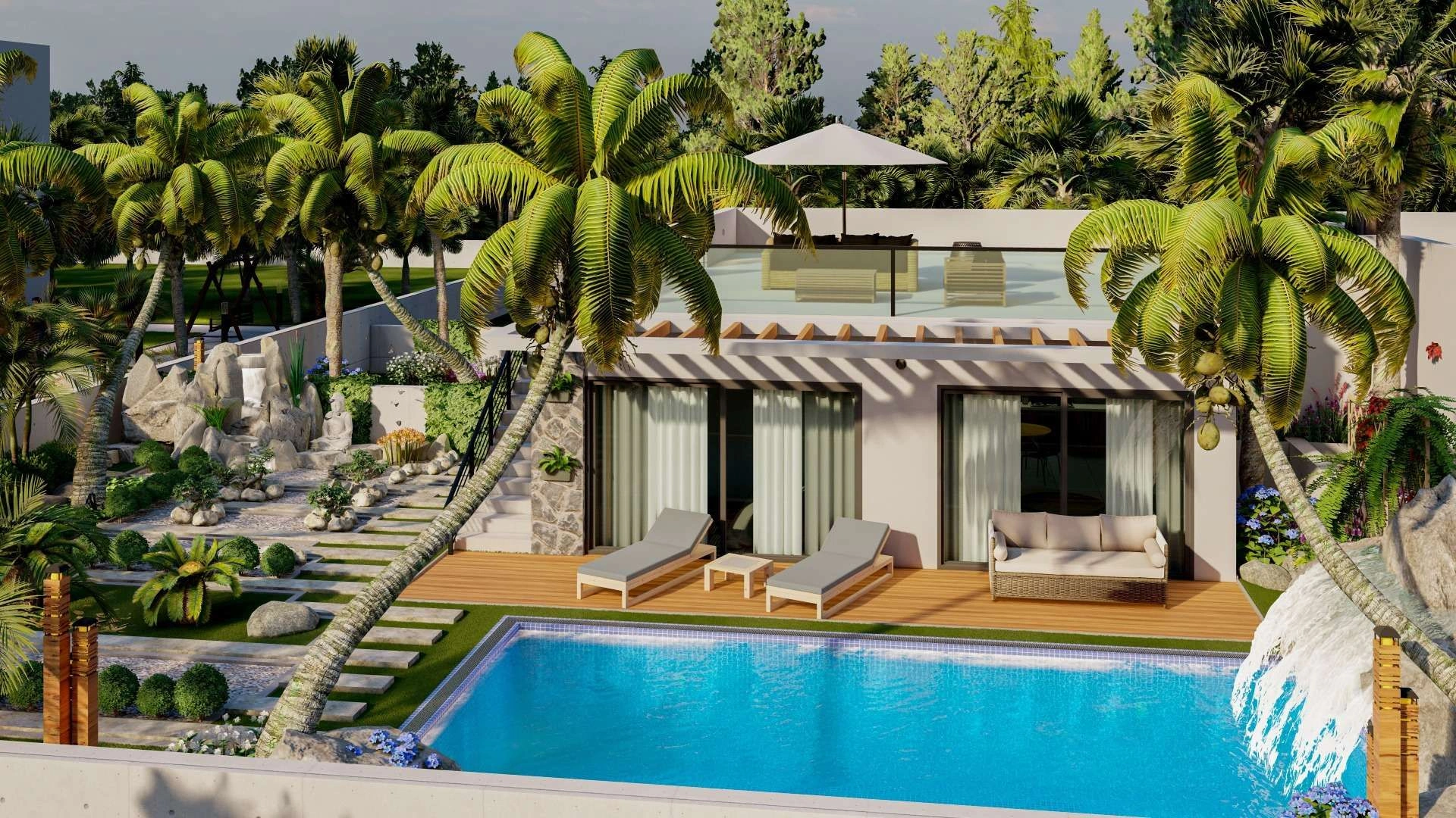 Gated complex of luxury apartments in the Esentepe