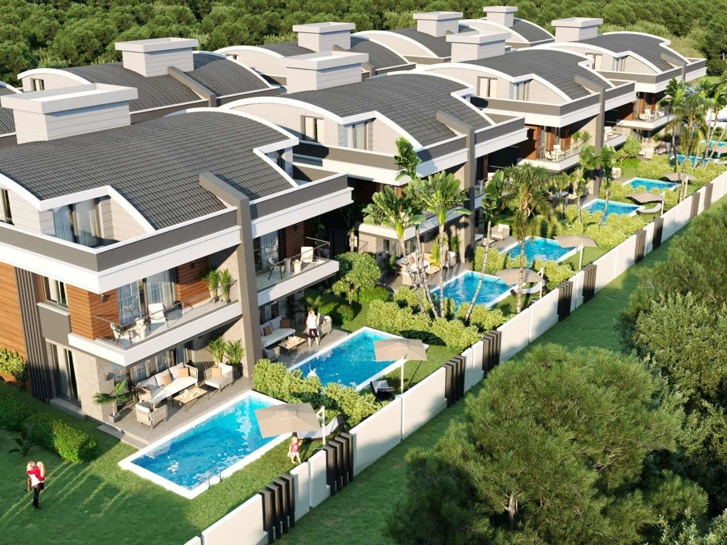 Elite complex of 17 villas in Konyaalti area of Antalya