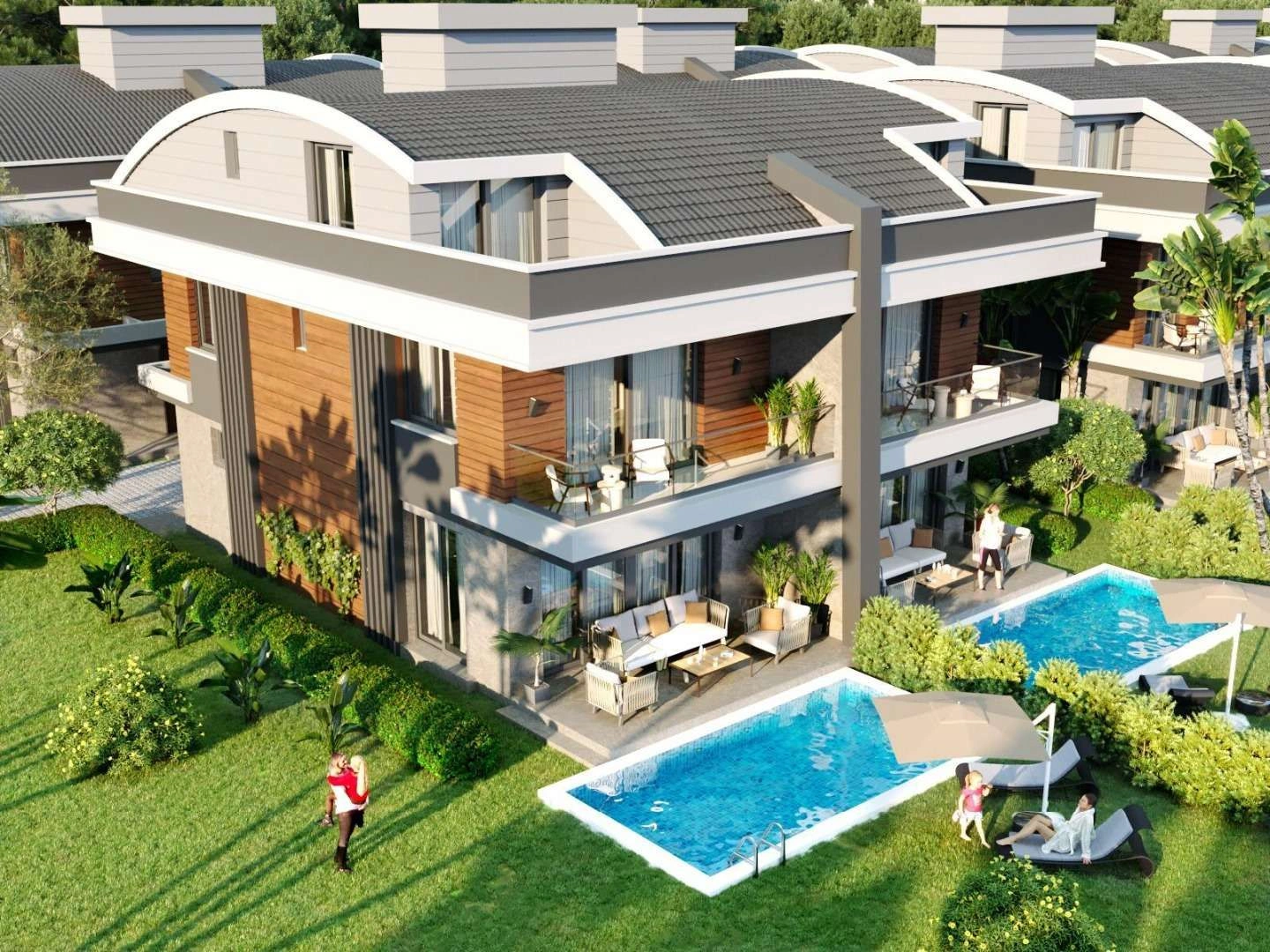 Elite complex of 17 villas in Konyaalti area of Antalya