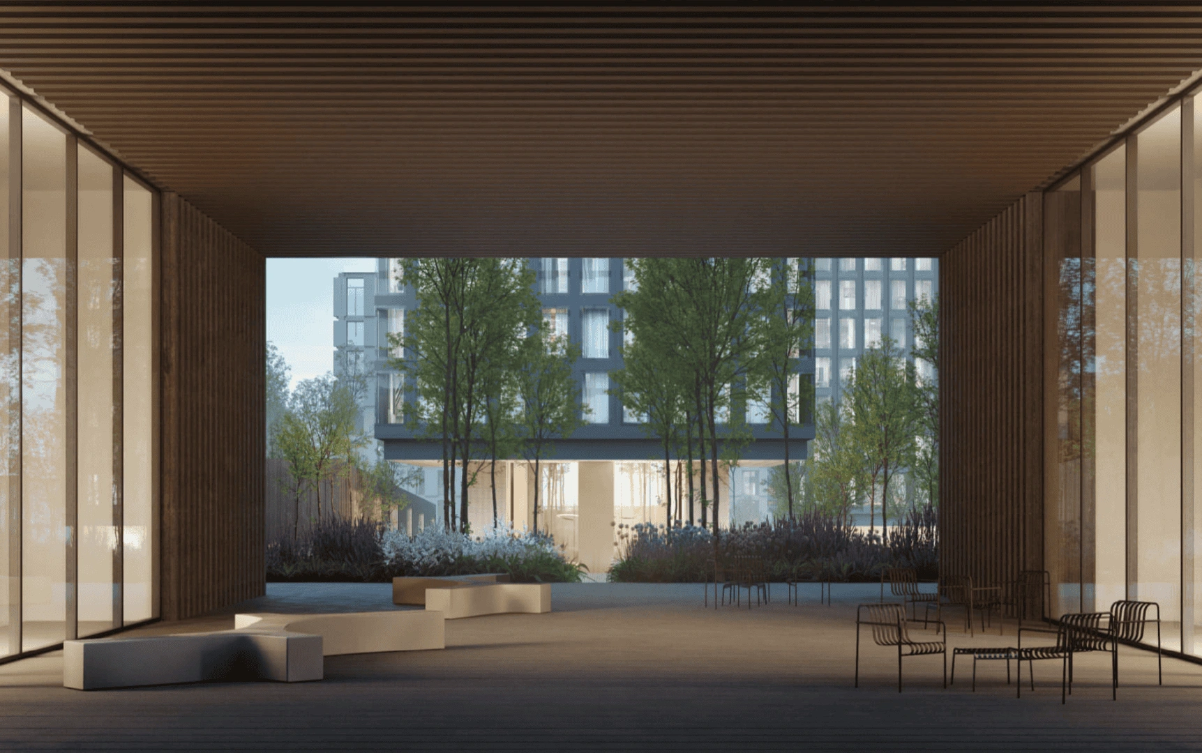 Luxurious modern quarter in premium district of Moscow