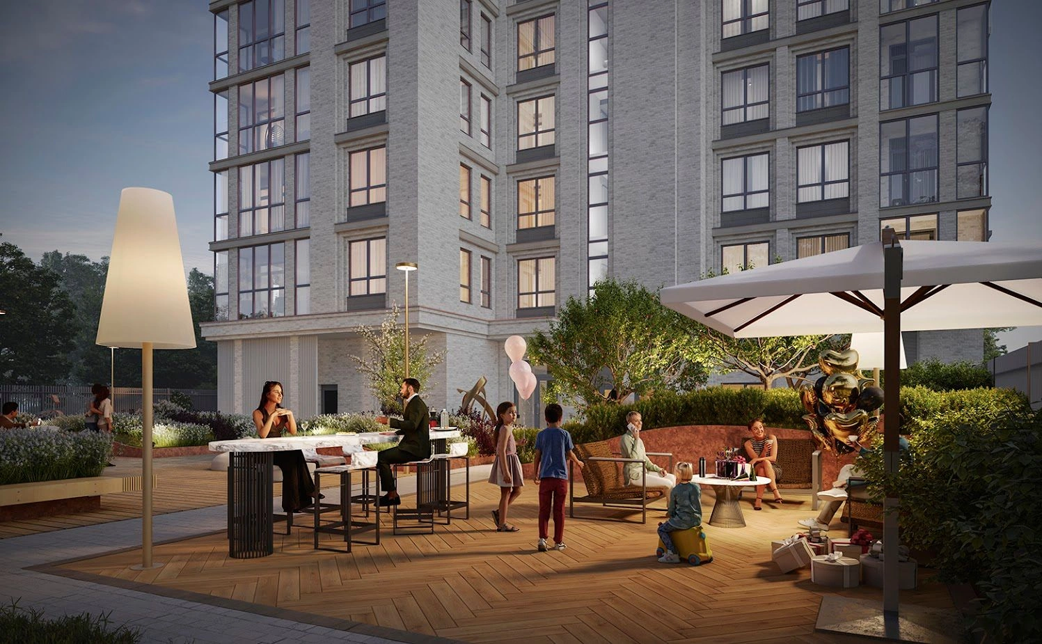 Modern residential complex in neoclassical style