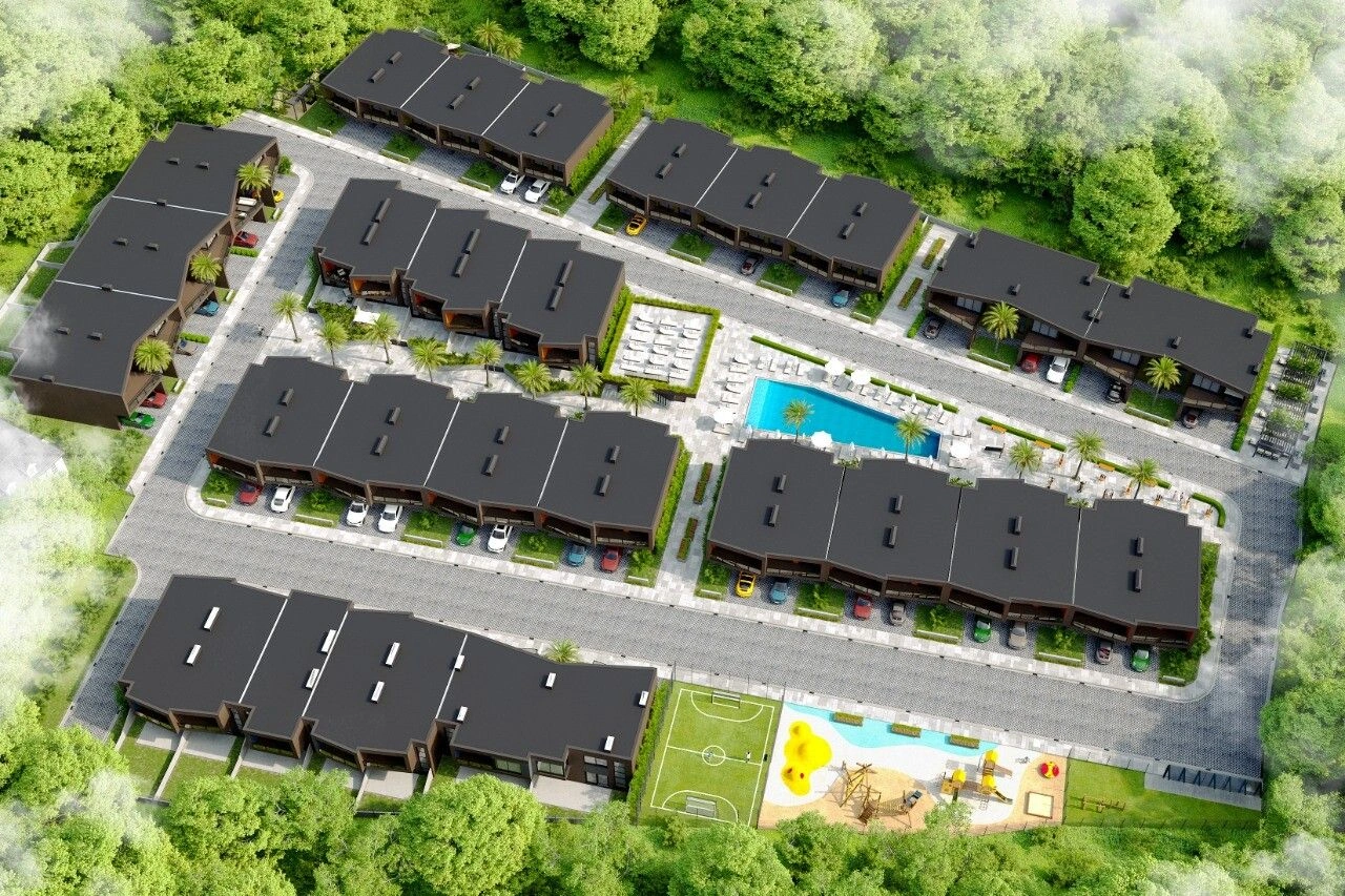 A unique club complex of two-level townhouses