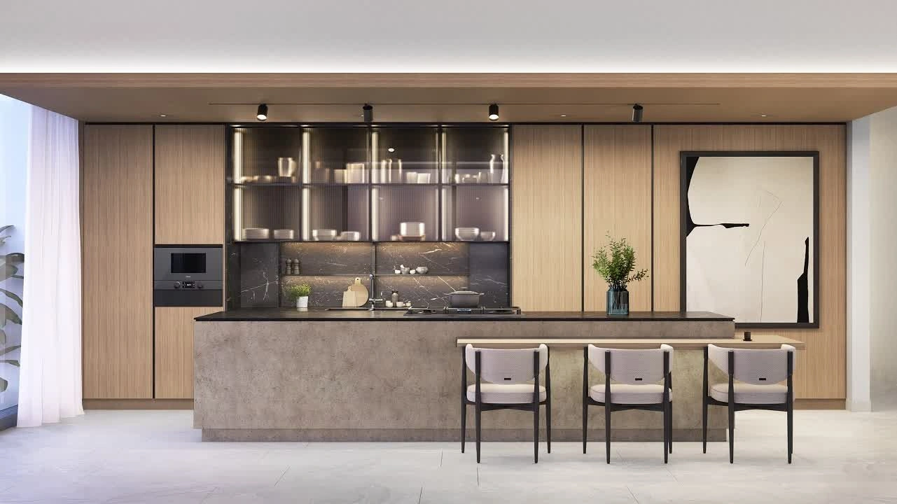 Premium residential complex with a 5-level podium in the Business Bay area
