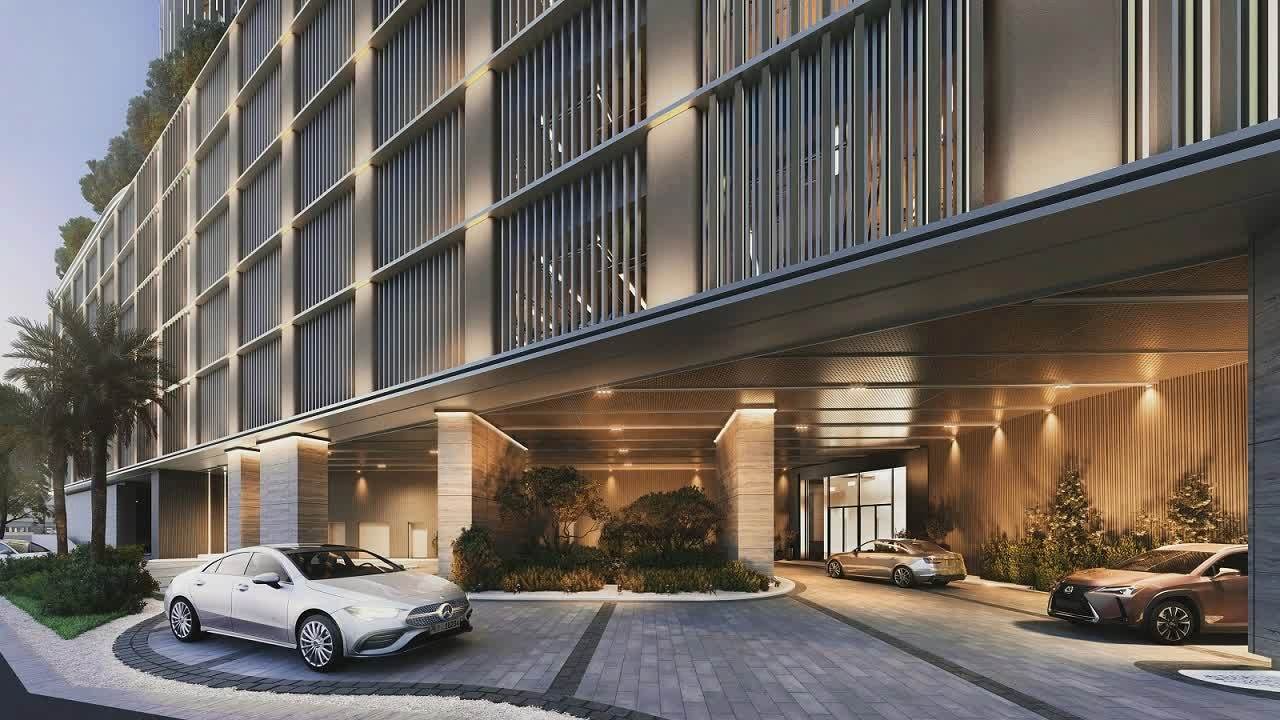 Premium residential complex with a 5-level podium in the Business Bay area