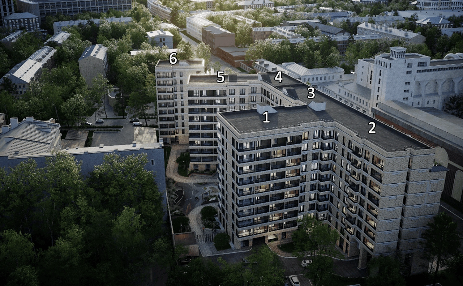 10-storey house with facades with decorative panels