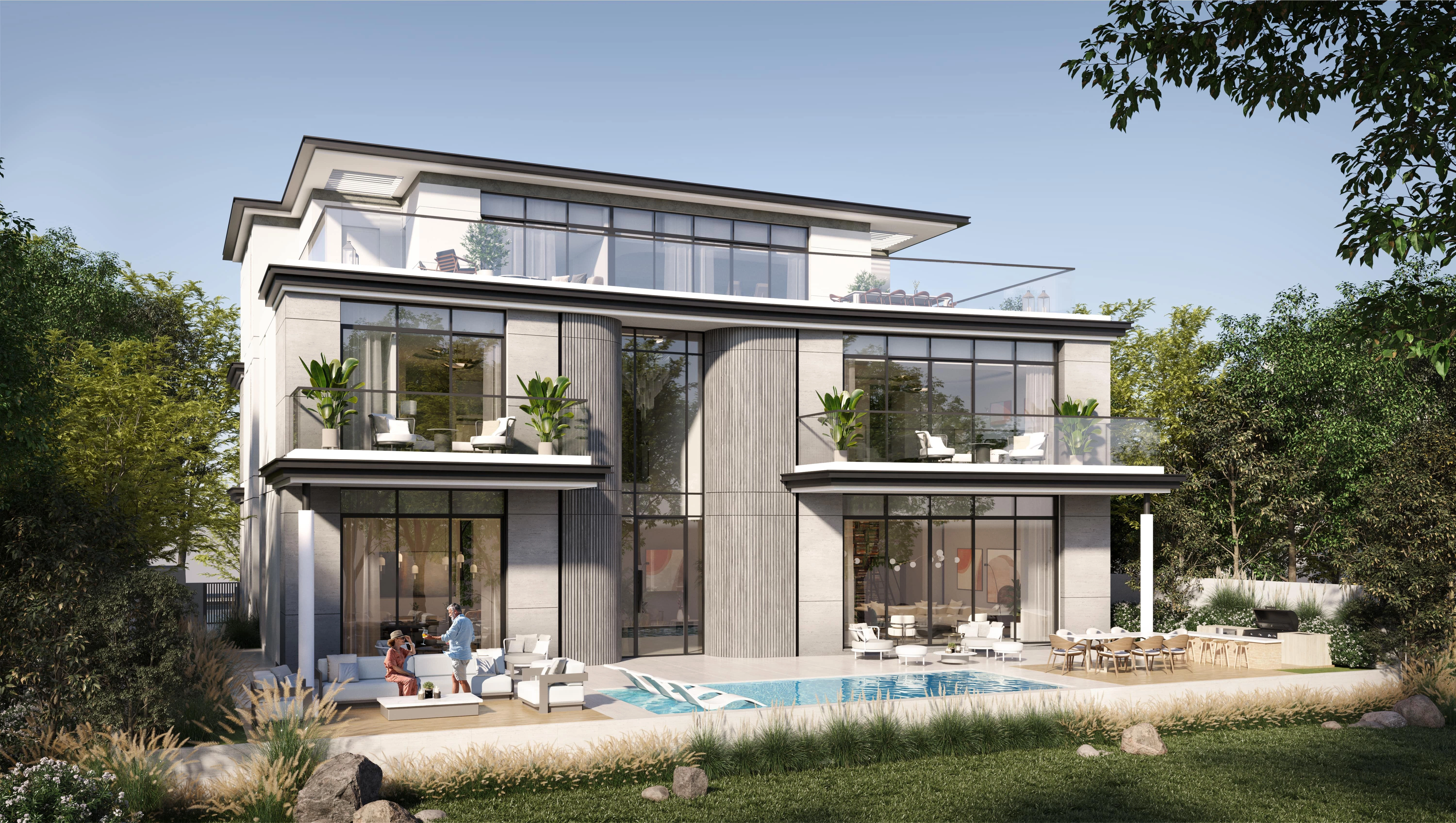 فلل مصممة بشكل فاخر مع حمامات سباحة خاصة