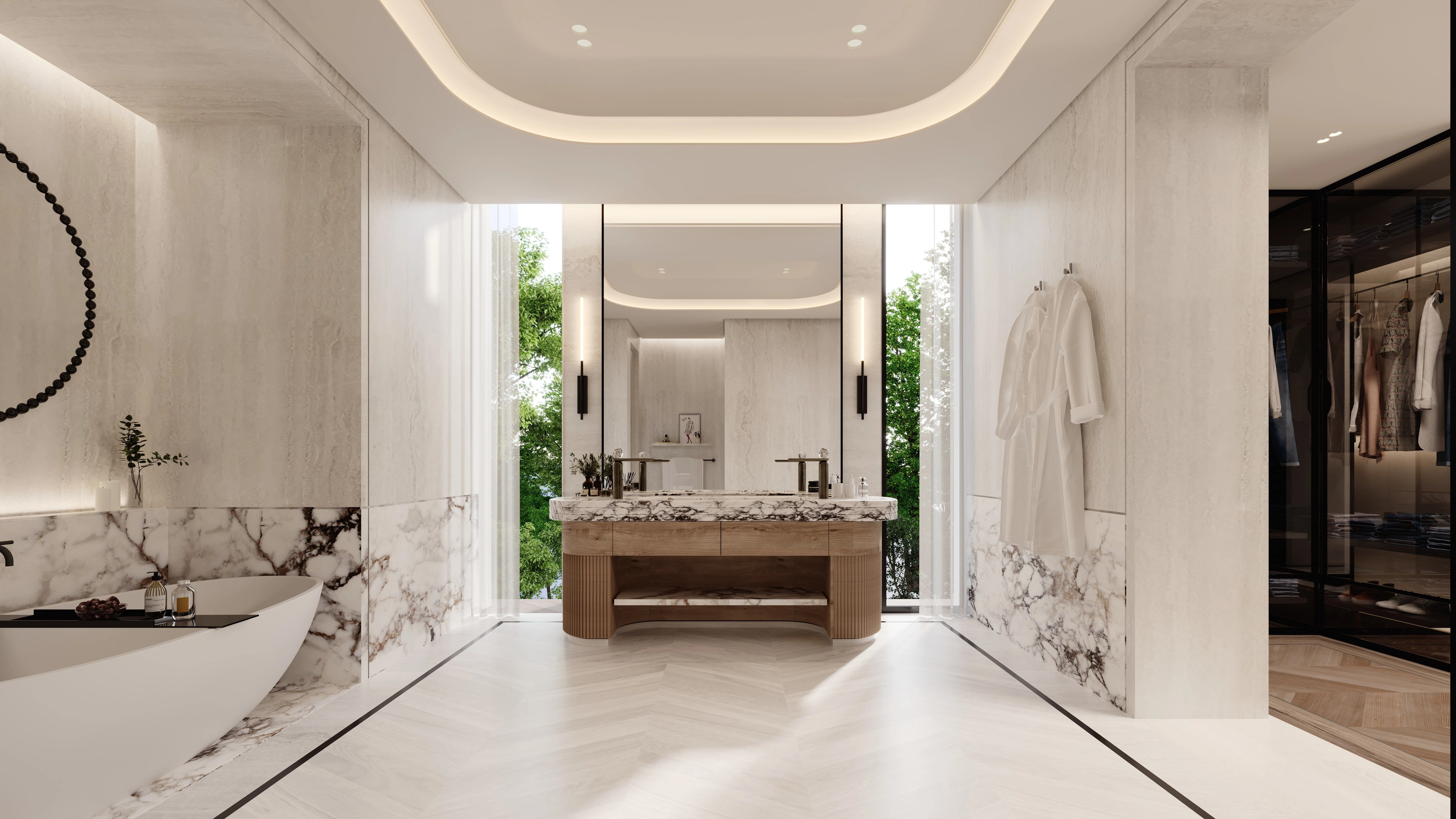 فلل مصممة بشكل فاخر مع حمامات سباحة خاصة