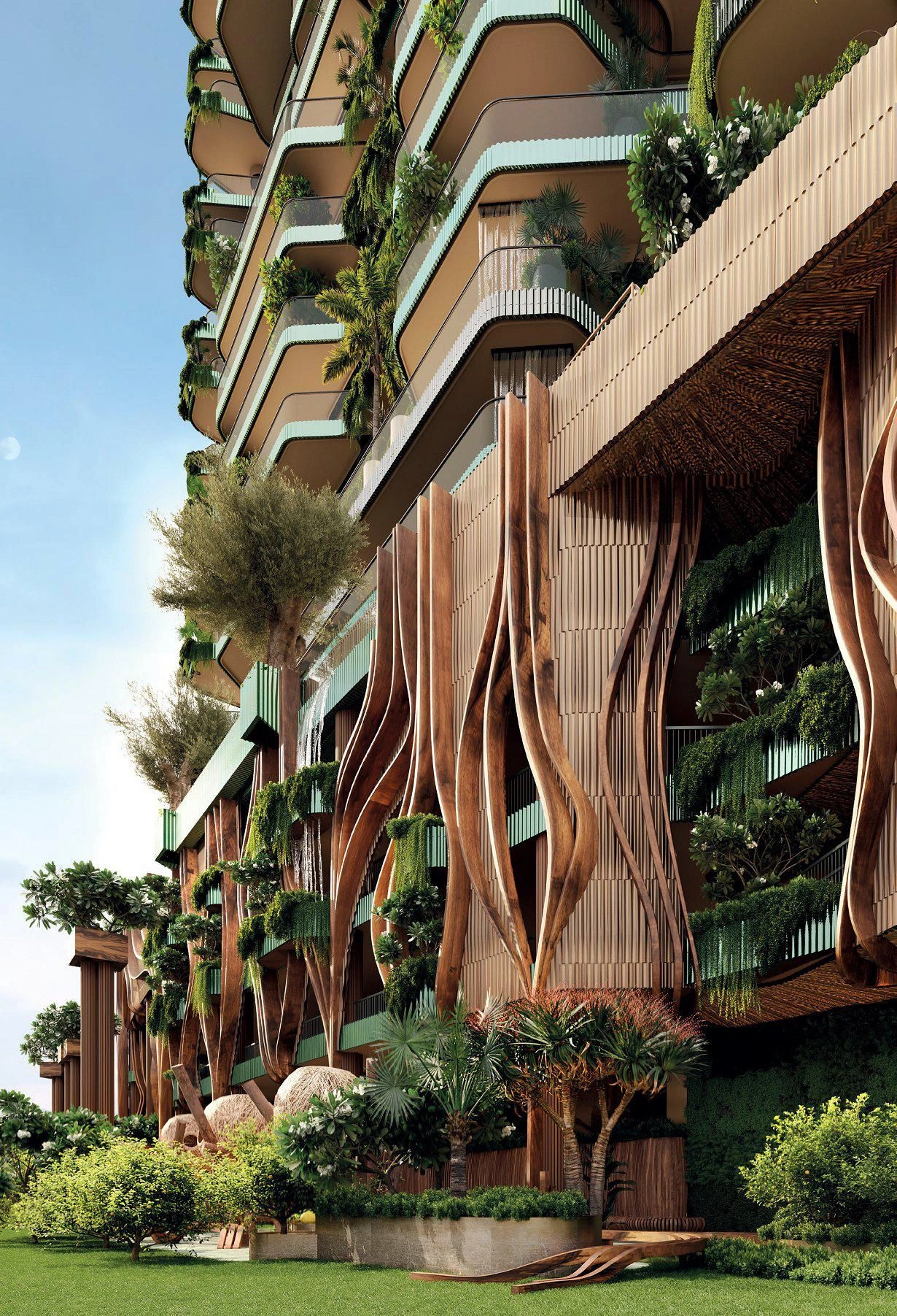 नया नहर किनारे रेसिडेंस — स्विमिंग पूल, विश्राम क्षेत्र और झरने; बिज़नेस बे, दुबई, UAE