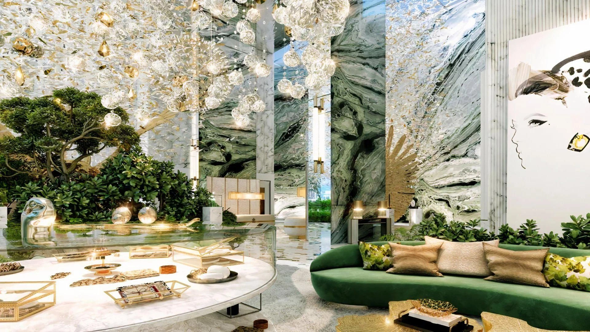 Excepcional complejo residencial rodeado de plantas tropicales y acabados de diseño en Dubái