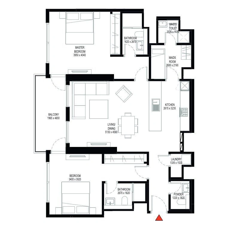 Dubai'deki yeni konut kompleksinde yüzme havuzu olan konforlu daireler