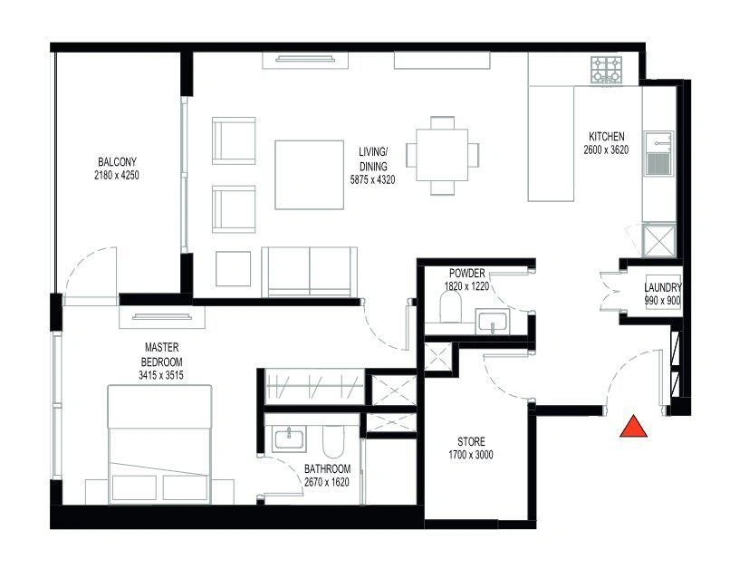 Dubai'deki yeni konut kompleksinde yüzme havuzu olan konforlu daireler