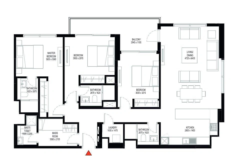 Dubai'deki yeni konut kompleksinde yüzme havuzu olan konforlu daireler