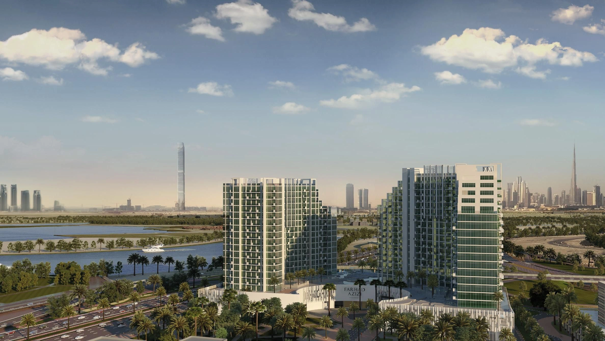 Modernes Wohnviertel in der Nähe der U-Bahn in Dubai