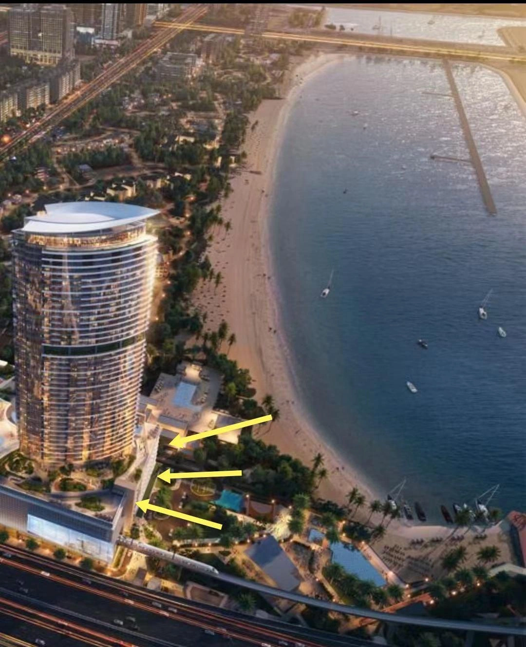 Luxurious residential complex on an artificial island with access to the Dubai beach