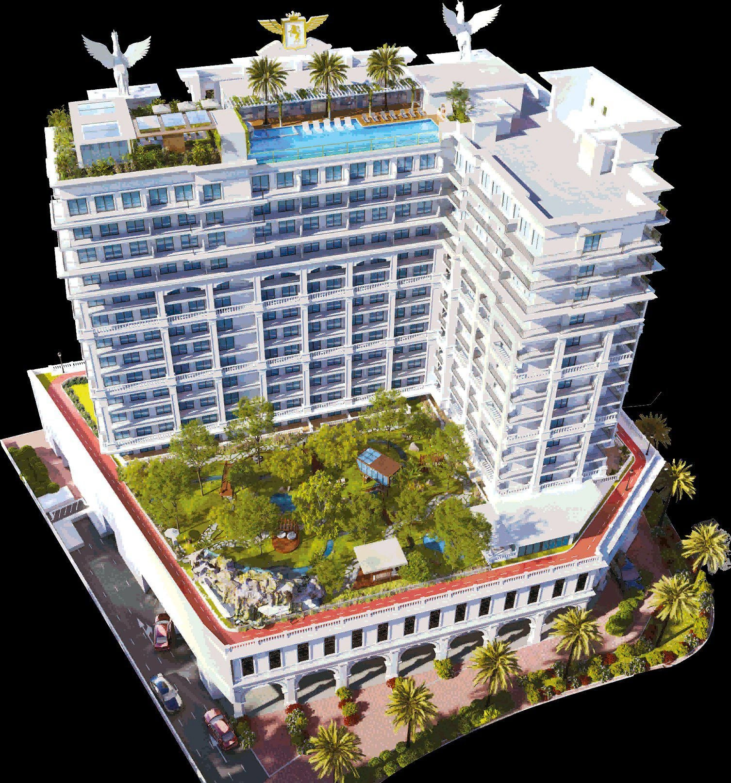 مجمع سكني حديث بالقرب من جزيرة النخلة في دبي