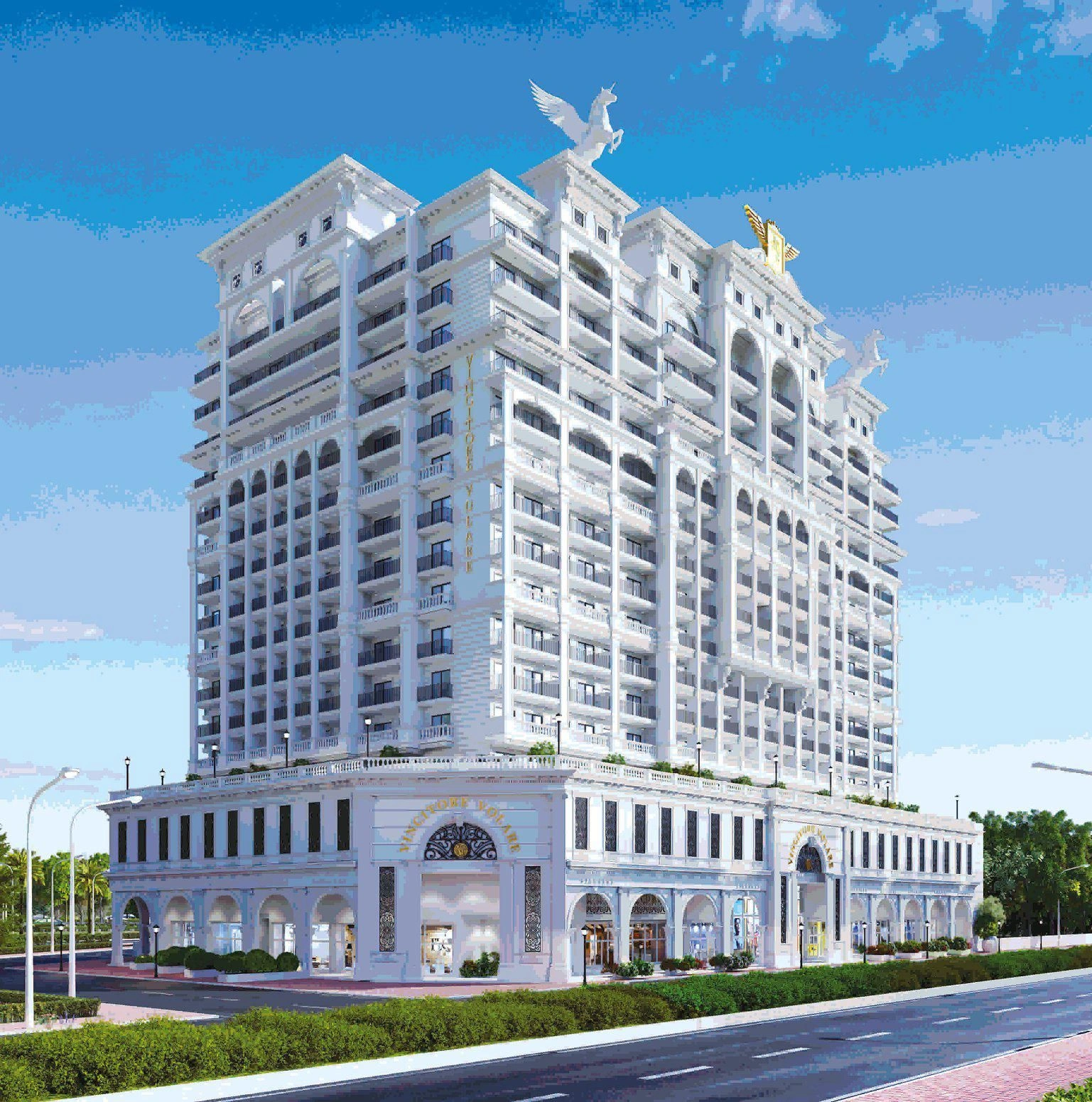 مجمع سكني حديث بالقرب من جزيرة النخلة في دبي