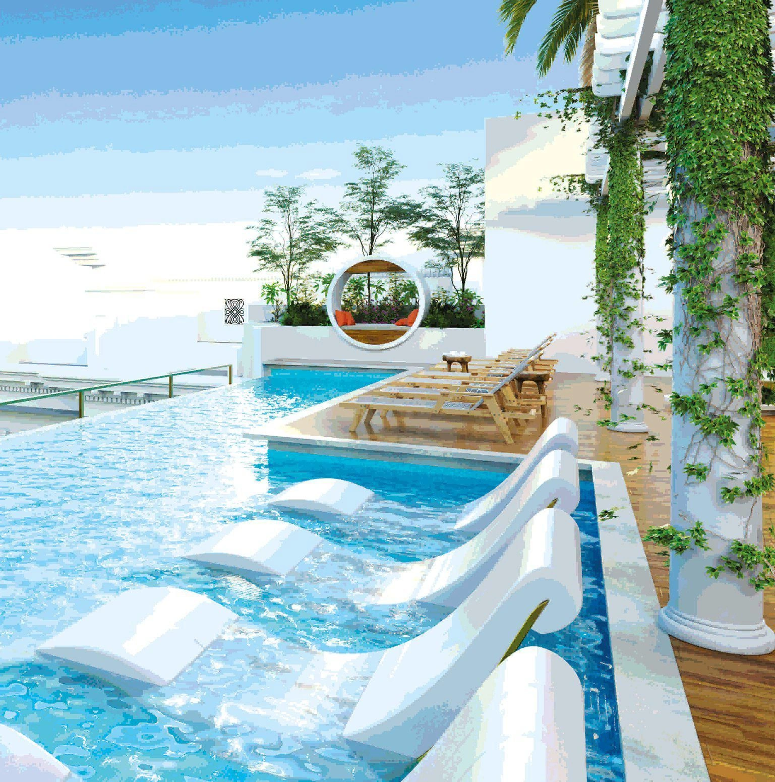 مجمع سكني حديث بالقرب من جزيرة النخلة في دبي