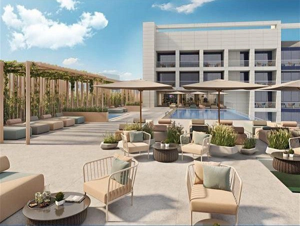 Prestigious residential complex with a swimming pool, on Saadiyat Island in Abu Dhabi