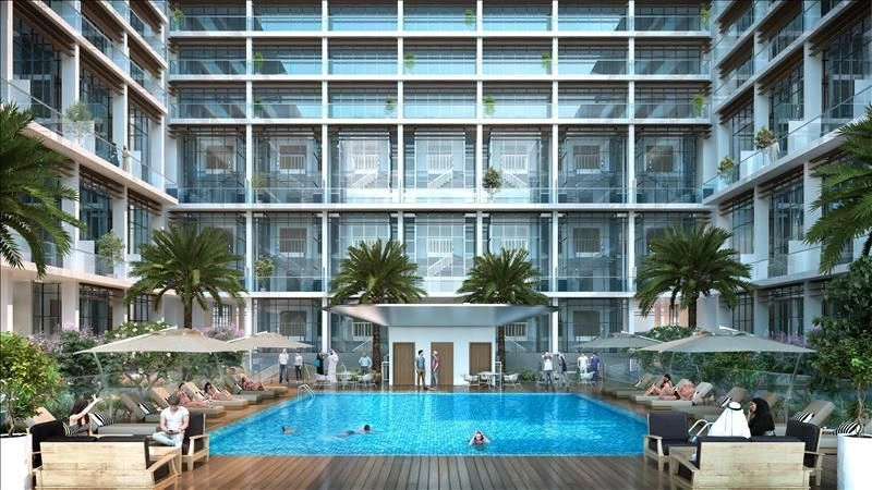 Complexe résidentiel moderne près de l'aéroport international d'Abu Dhabi