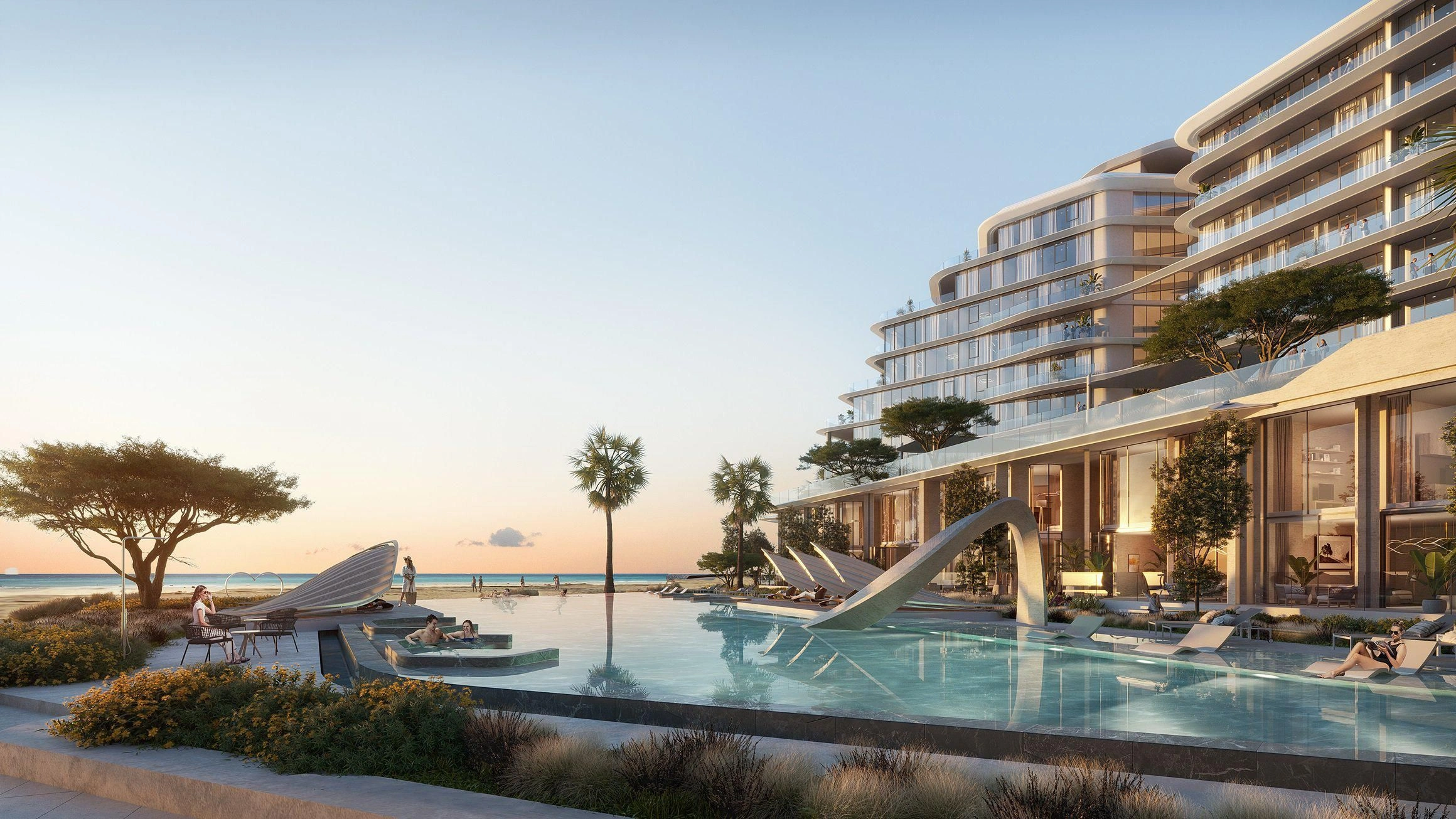 Modern complex with private beach in Ras Al Khaimah