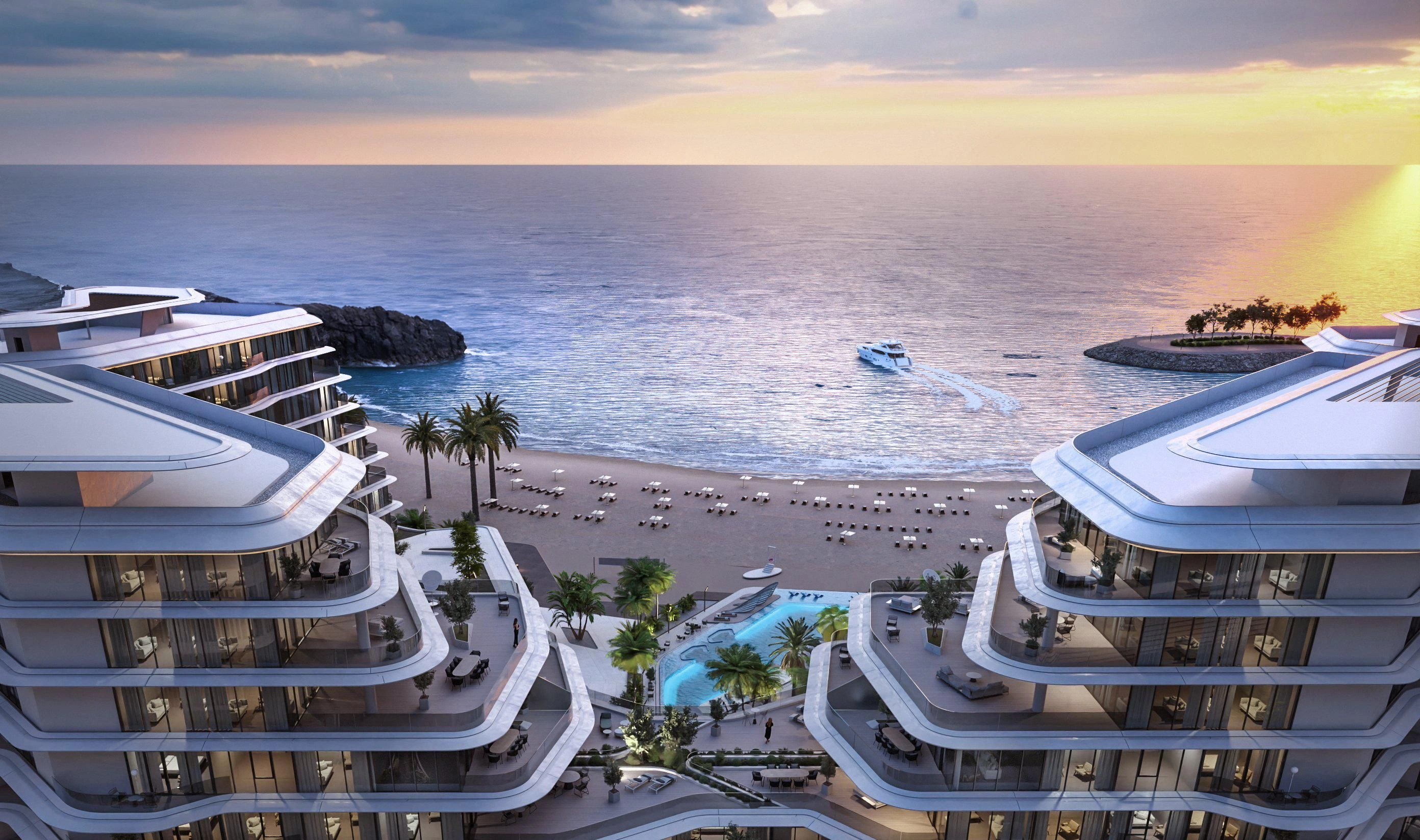 Modern complex with private beach in Ras Al Khaimah