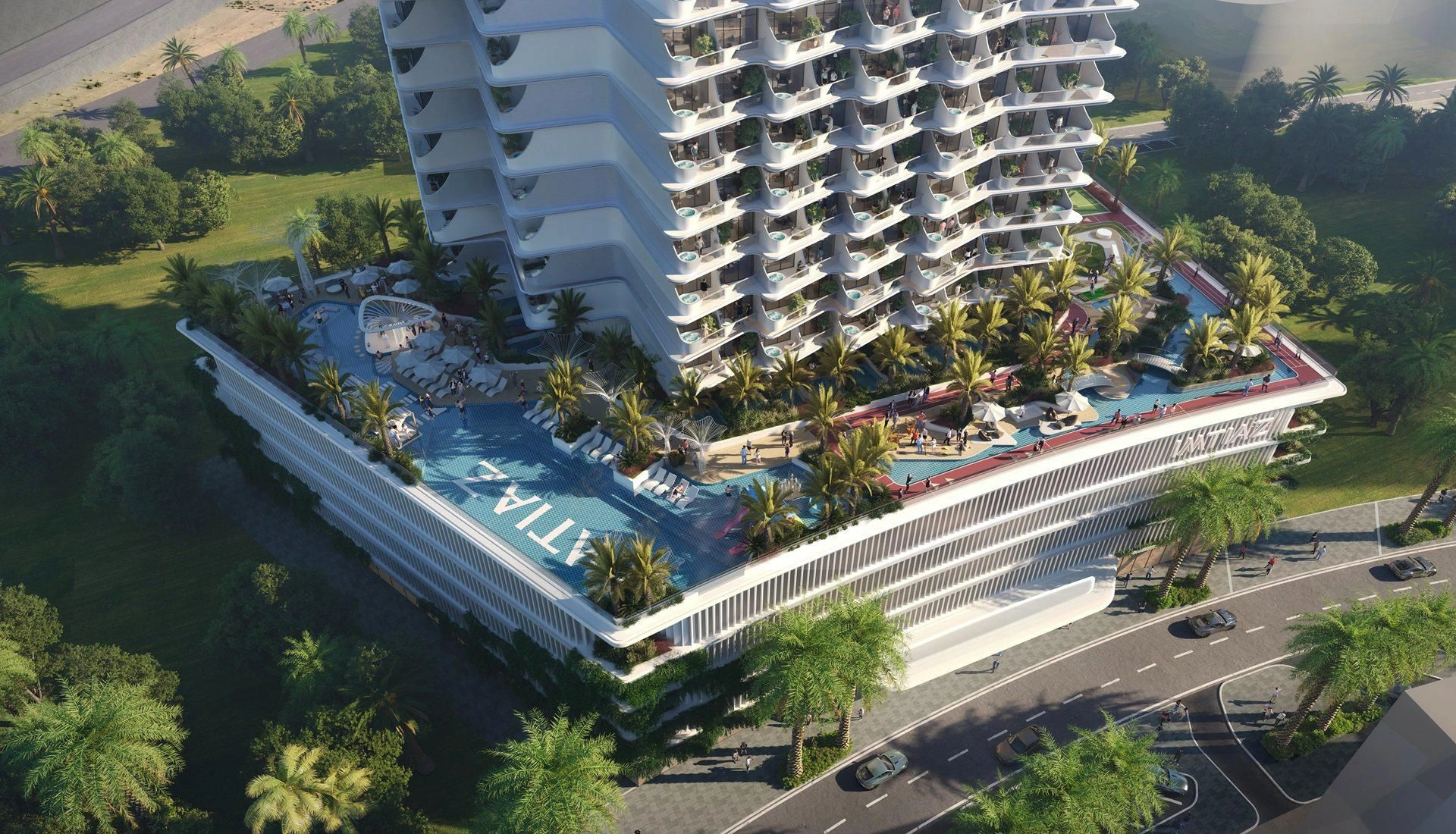 مجموعة سكنية فاخرة مع حمامات سباحة في دبي