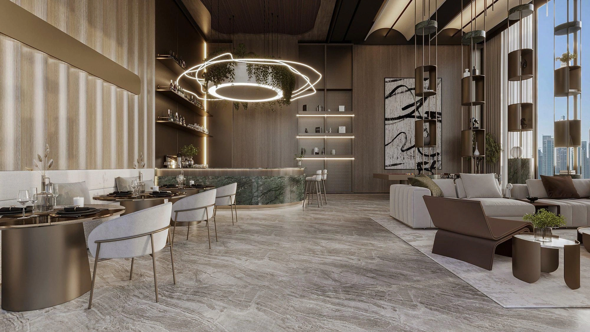 مجموعة سكنية فاخرة مع حمامات سباحة في دبي