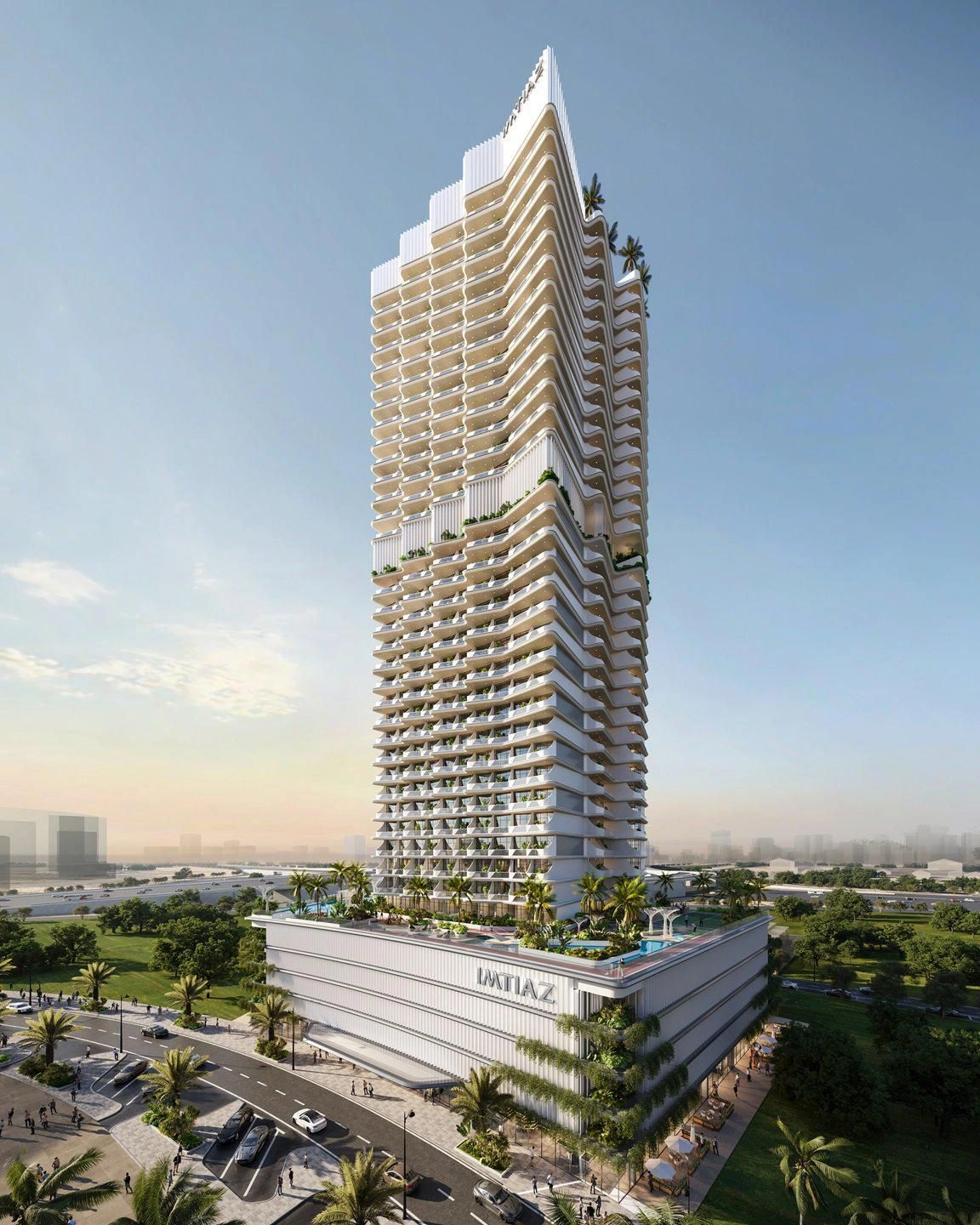 مجموعة سكنية فاخرة مع حمامات سباحة في دبي