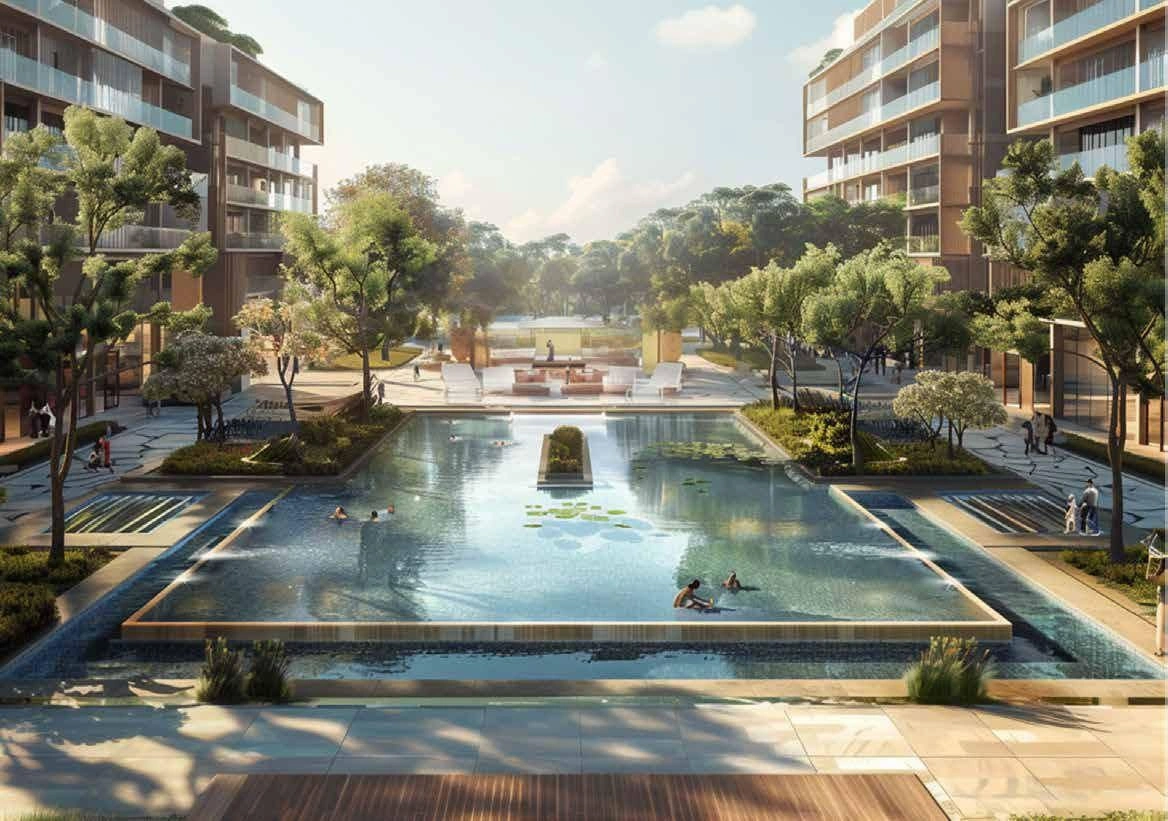 Luxurious residential complex in a green residential area of Dubai