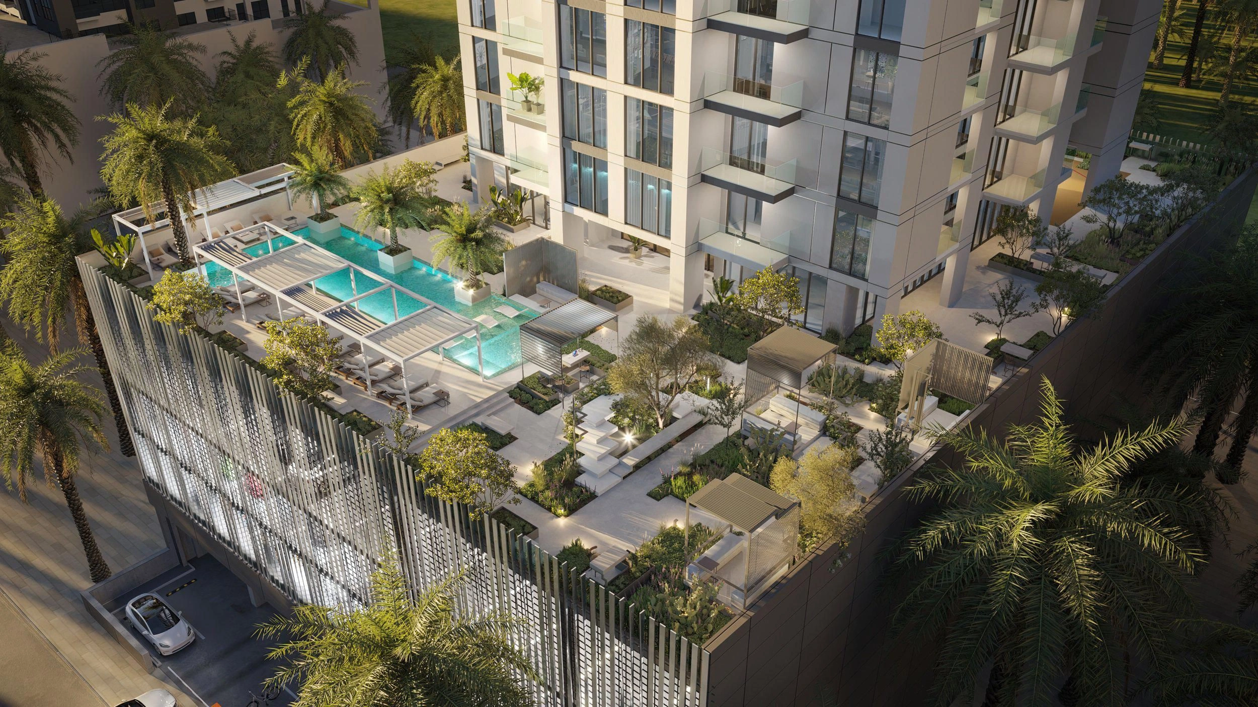 Elite residential complex in a quiet and green area of Dubai