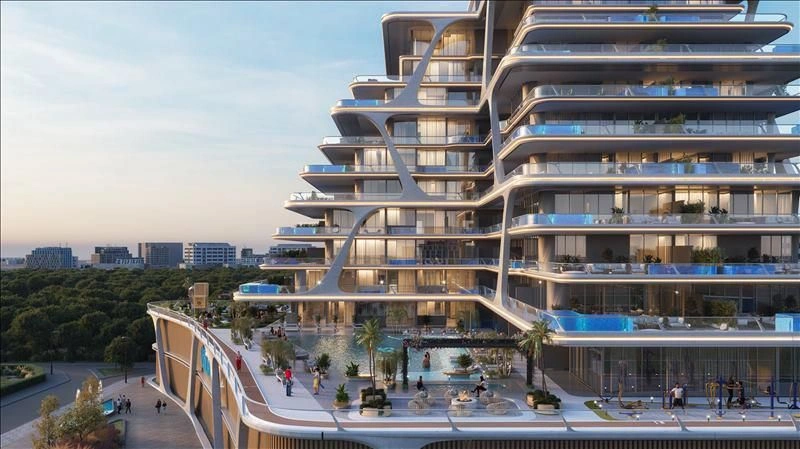 Modernes Wohnkomplex in der Nähe des Golfclubs in Dubai