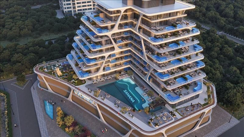 Modernes Wohnkomplex in der Nähe des Golfclubs in Dubai