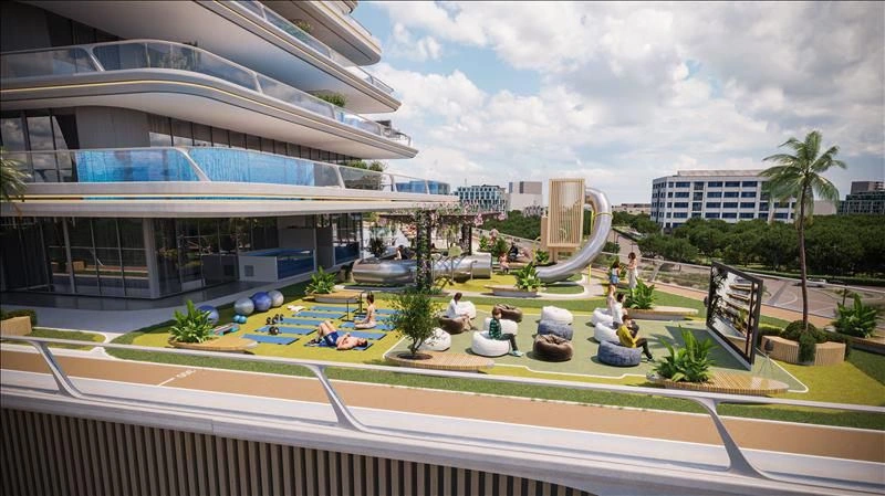 Modernes Wohnkomplex in der Nähe des Golfclubs in Dubai