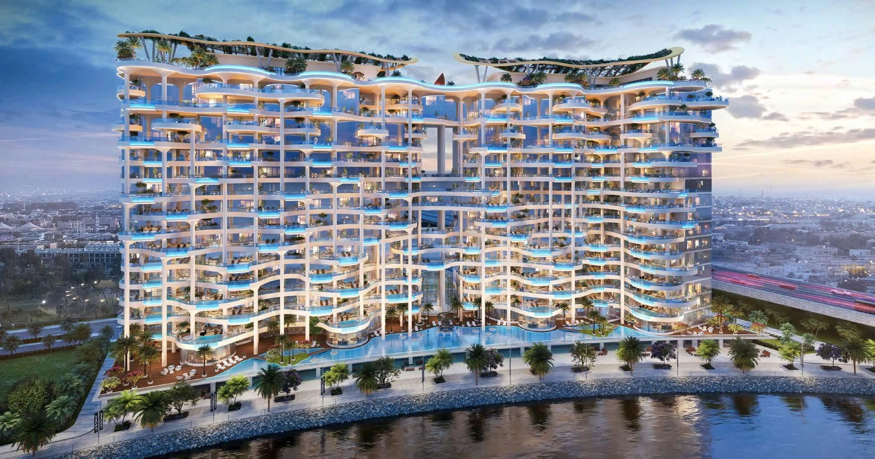 Elite residential complex on the banks of the Al Safu canal, Dubai