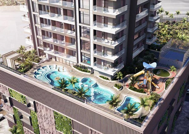 مجمع سكني مريح مزود بمسابح وصالة للأعمال في دبي