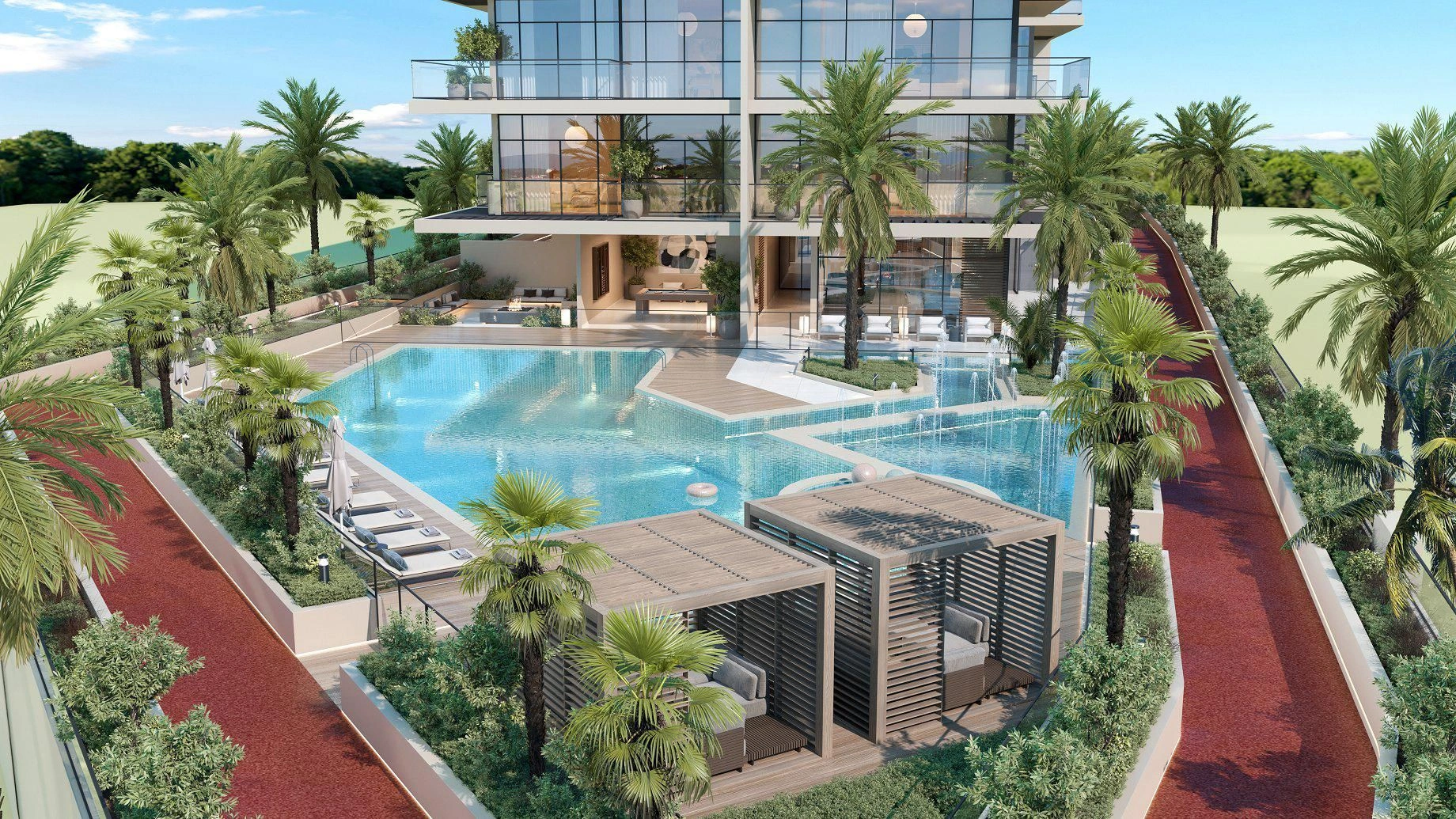 Complexe résidentiel moderne avec piscine à Dubaï