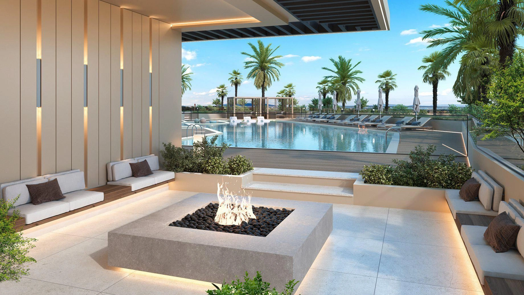Complexe résidentiel moderne avec piscine à Dubaï