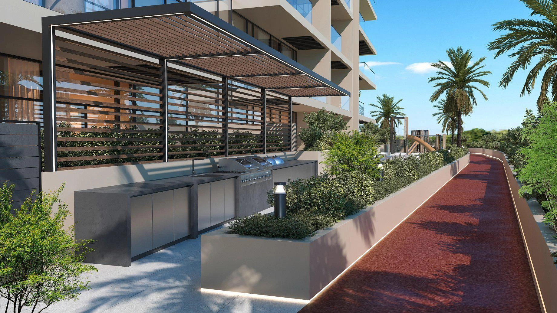 Complexe résidentiel moderne avec piscine à Dubaï