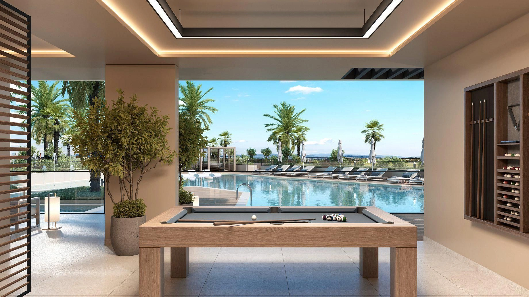 Complexe résidentiel moderne avec piscine à Dubaï