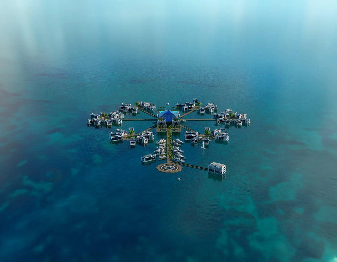 Unique Water Villas Complex in Jumeirah, Dubai
