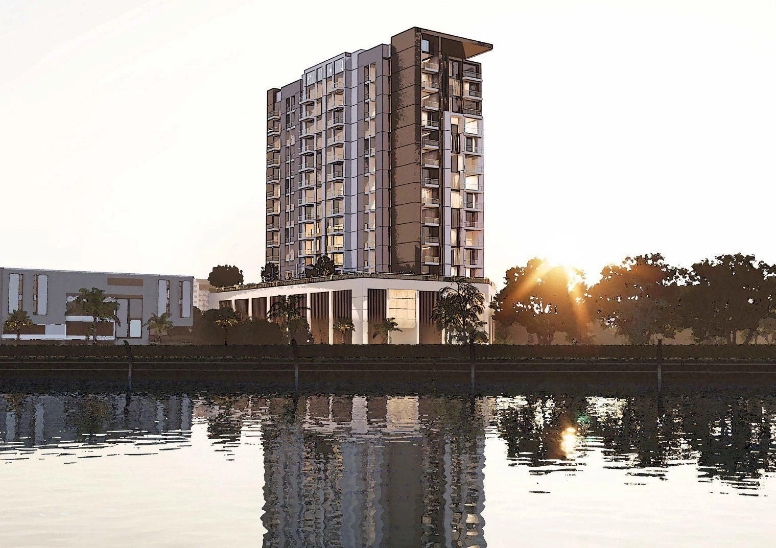 Modern residential complex with a wellness center in Dubai