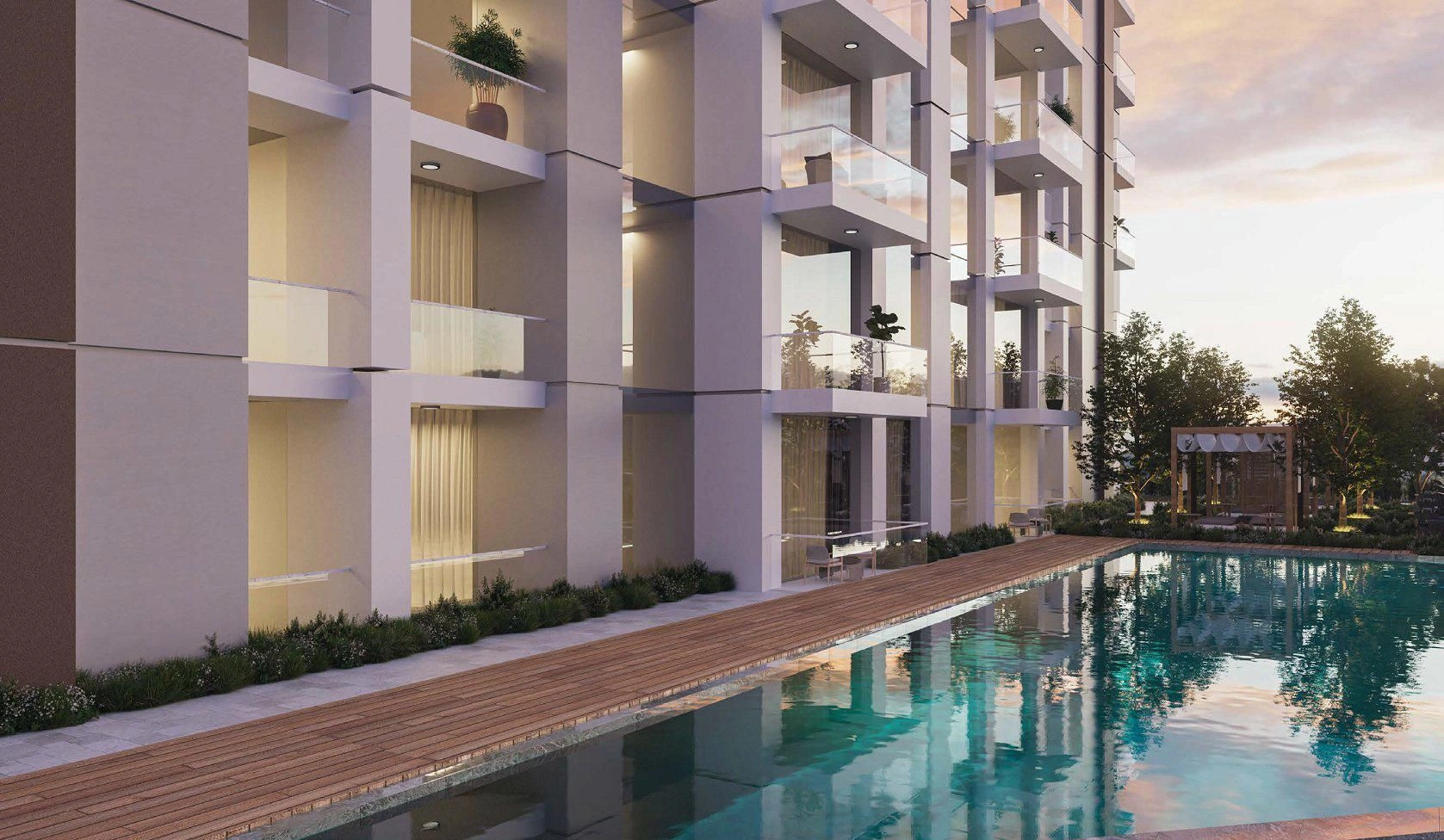 Modern residential complex with a wellness center in Dubai