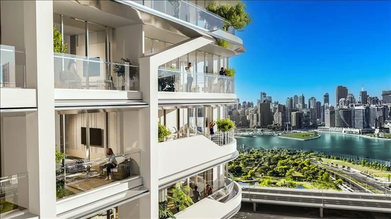 مجمع سكني فخم مع مسبح ومساحة عمل مشتركة في قلب دبي