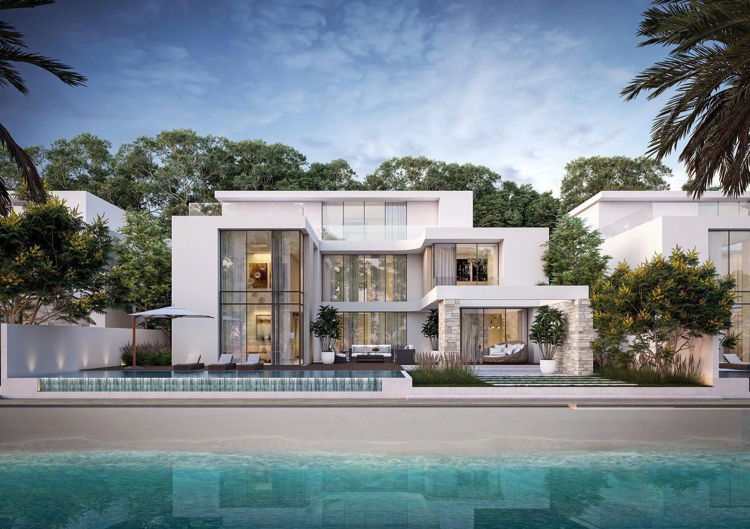 فيلات وشقق فاخرة مع شاطئ خاص، دبي