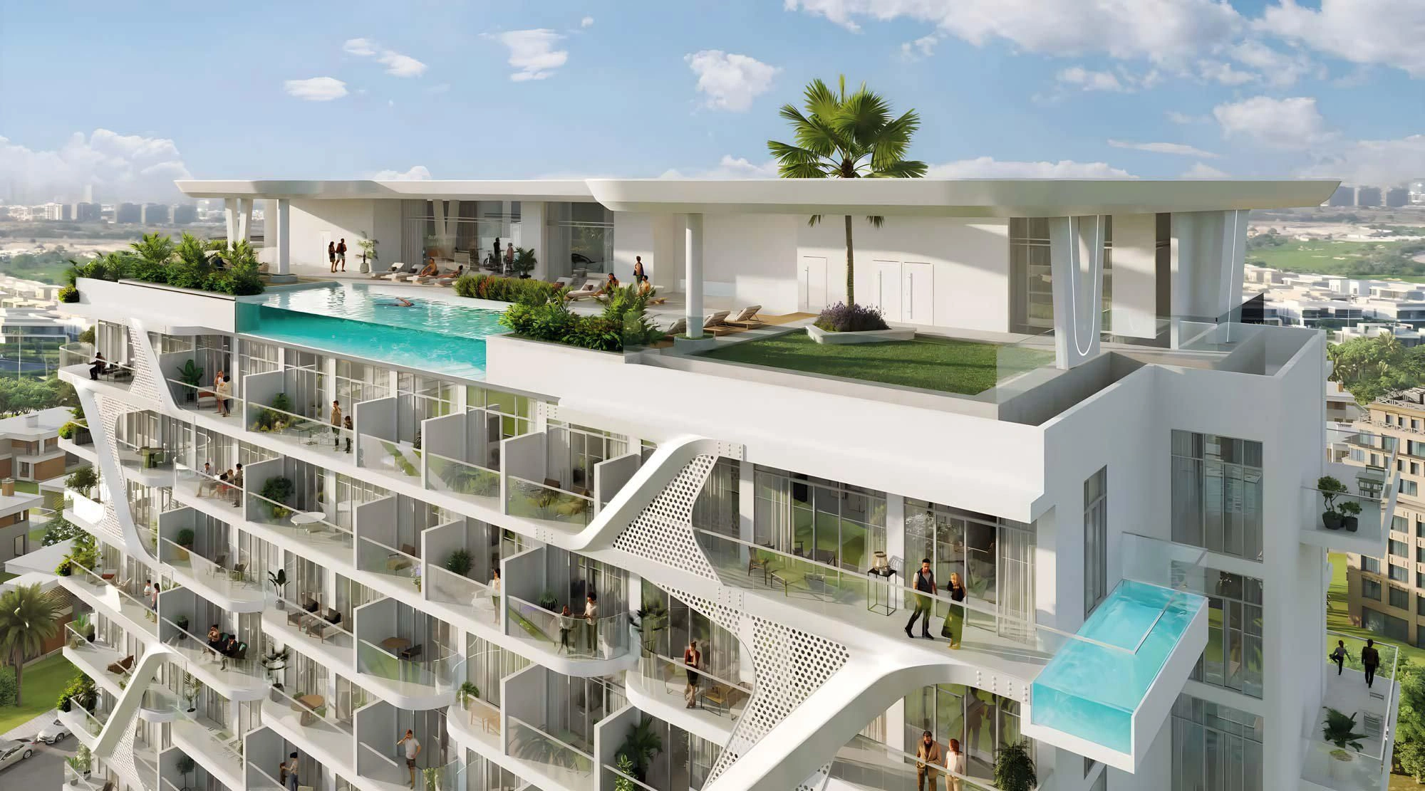 Complejo residencial de lujo con piscina y parques en Dubái