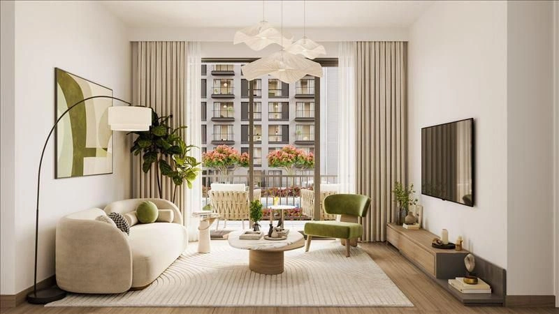 Moderno complejo residencial con piscina y áreas de juegos infantiles, Dubái