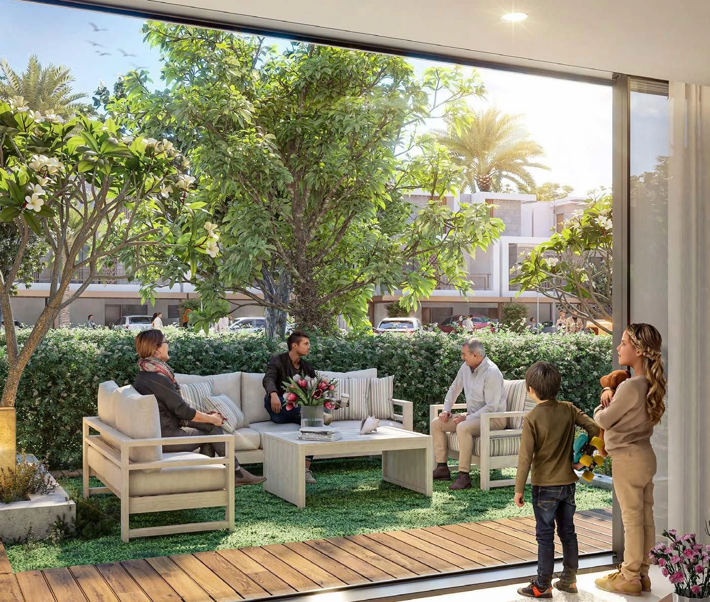 Luxury townhouse complex with swimming pools, water park and beach, Dubai